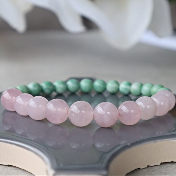 Jade and Rose Quartz Bracelet