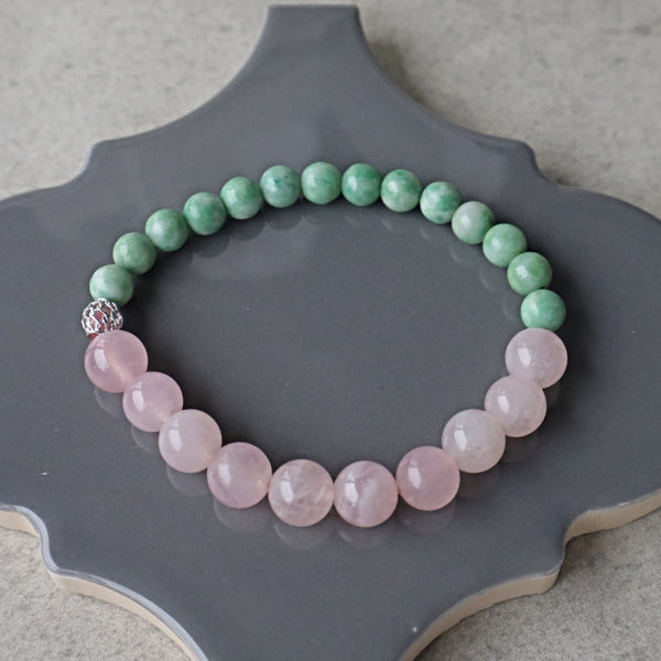 Jade and Rose Quartz Bracelet
