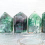 Large Fluorite Tower 45mm, Fluorite Pyramid Natural Green Fluorite Tower, Reiki Meditation Healing Crystal Tower Gift