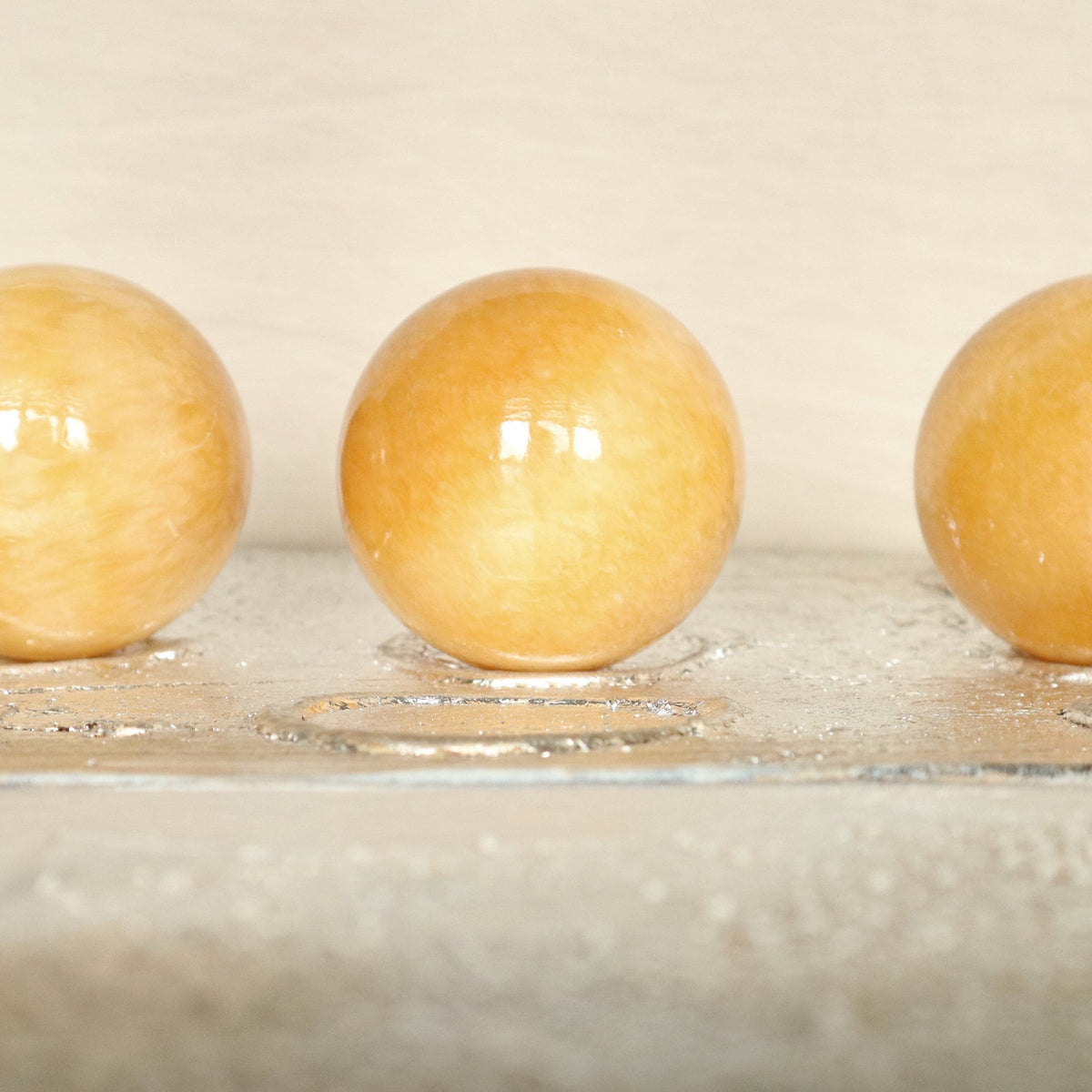Orange Calcite Sphere 2.75 inch 489 grams 70mm 17.25 oz