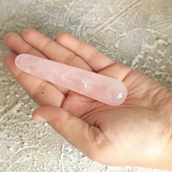 Rose Quartz Massage Wand, Stress relief Crystal, Calming Stone Crystal Gift, Love Stone, Mental and Emotional Wellness Reflexology Gift