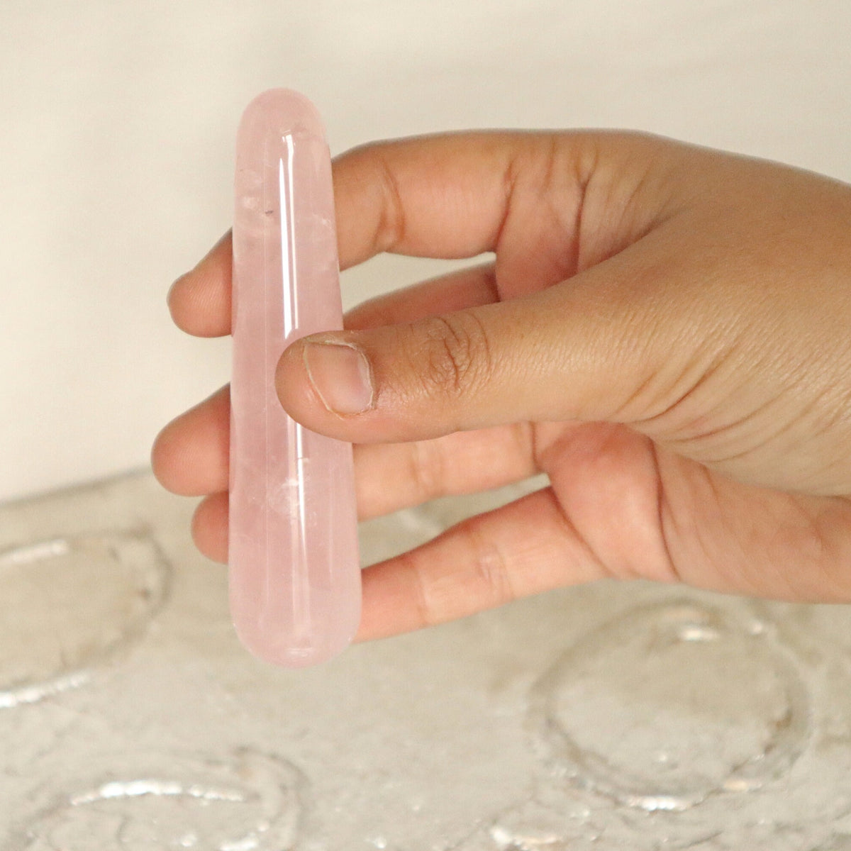 Rose Quartz Massage Wand, Stress relief Crystal, Calming Stone Crystal Gift, Love Stone, Mental and Emotional Wellness Reflexology Gift