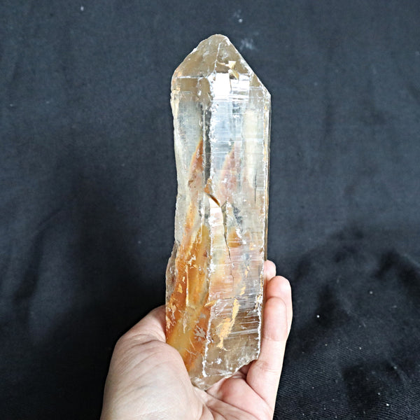 Himalayan Quartz with iron oxide Large 6.75 inches, 2 inches thick, High Vibration Wealth Crystal