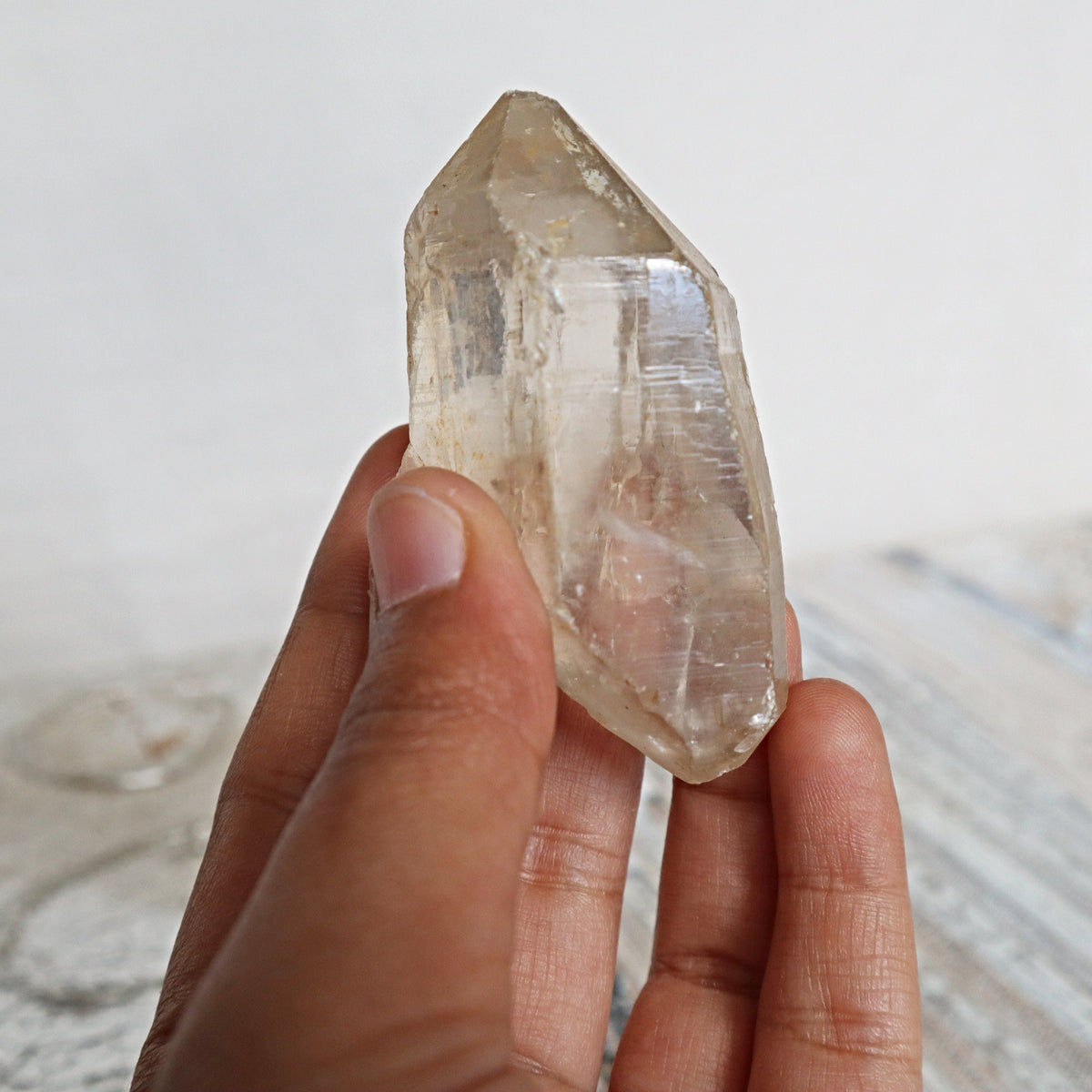 Himalayan Quartz Point 66mm 2.60 inch, Super Clear Gem Grade Optical Quartz Crystal, H4