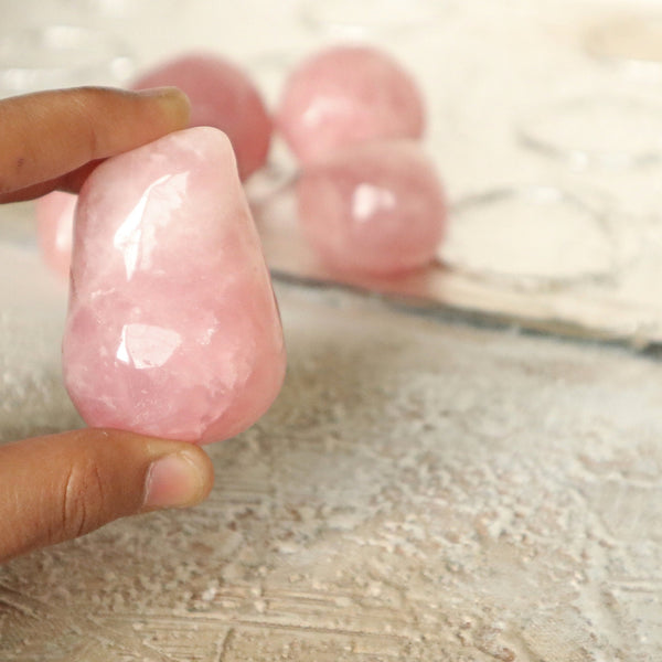 Rose Quartz Palm Stone, Rose Quartz Massage Stone, Therapy Stone, Rose Quartz Pocket Stone, Mental and Emotional Wellness Gift