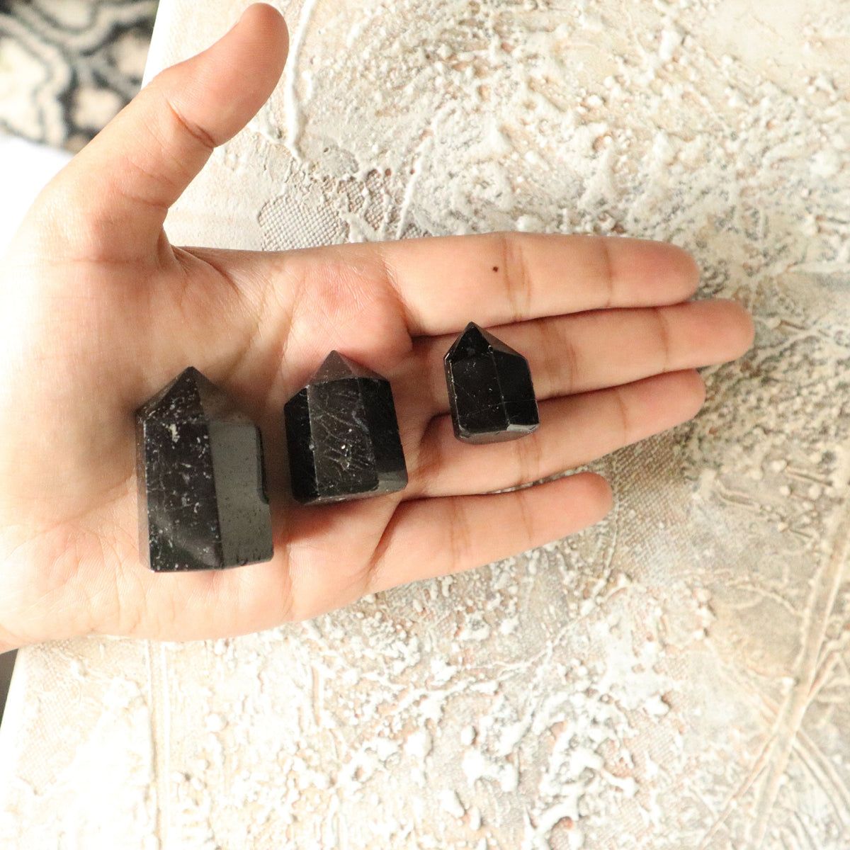Natural Black Tourmaline Tower, Reiki Meditation Healing Crystal Tower Gift for root chakra