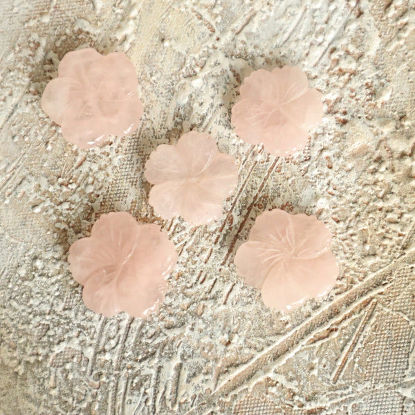 Rose Quartz Flower, Rose Quartz Pocket Stone, Mental and Emotional Wellness Gift, Heart chakra