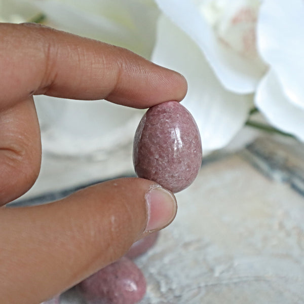 Rhodonite Egg, Natural Pink Rhodonite Stone Eggs for Home Decor Reiki Meditation Healing