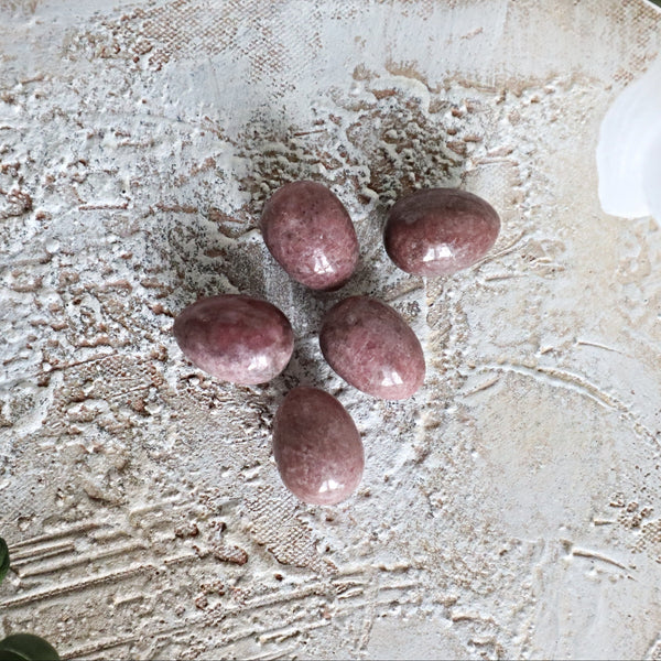 Rhodonite Egg, Natural Pink Rhodonite Stone Eggs for Home Decor Reiki Meditation Healing