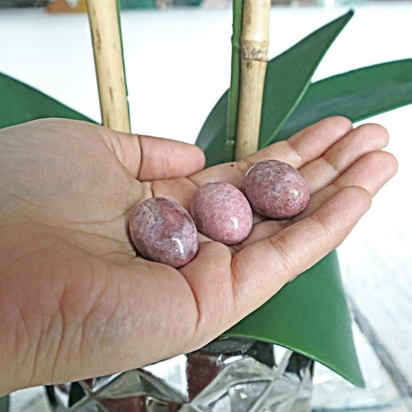 Rhodonite Egg, Natural Pink Rhodonite Stone Eggs for Home Decor Reiki Meditation Healing