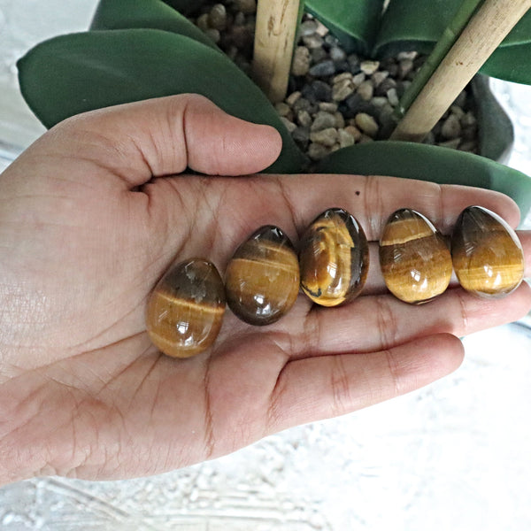 Tiger Eye Egg, Natural Tiger Eye Stone Eggs for Home Decor Reiki Meditation Healing, Egg Shaped Stone