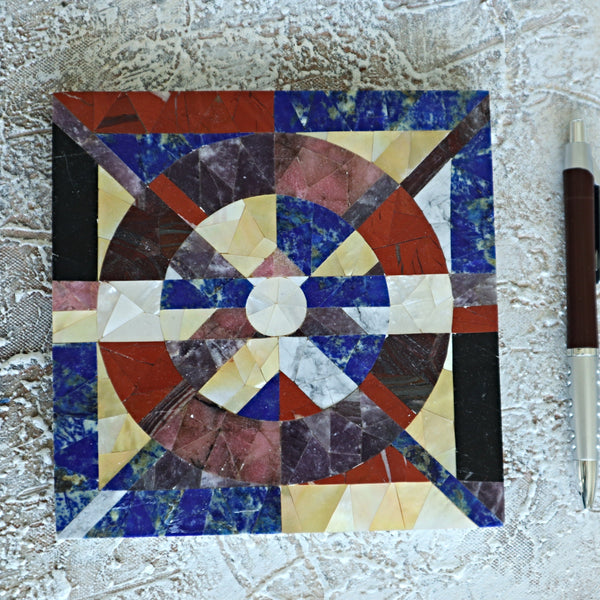 Crystal Wall Art Decor Tiles | Crystal Decor for Home | Gemstone Wall Art Lapis Tile Home Decor | Gemstone mosaic Tile in natural stones