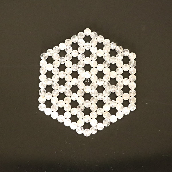 Clear Crystal Quartz Meditation Pillow insert Crystal Meditation Yoga Gift Mat. Crystal Quartz Cleansing Plate Coaster Grid Sacred Geometry