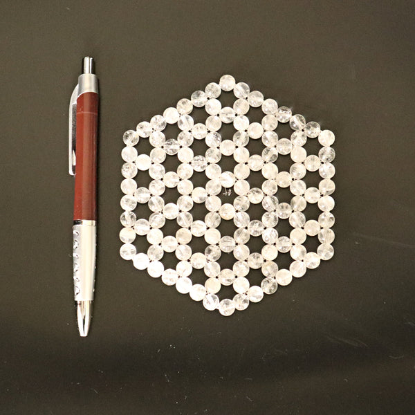 Clear Crystal Quartz Meditation Pillow insert Crystal Meditation Yoga Gift Mat. Crystal Quartz Cleansing Plate Coaster Grid Sacred Geometry