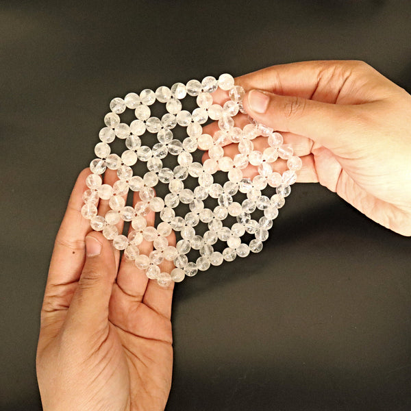 Clear Crystal Quartz Meditation Pillow insert Crystal Meditation Yoga Gift Mat. Crystal Quartz Cleansing Plate Coaster Grid Sacred Geometry