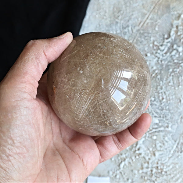 Golden Rutilated Quartz Sphere 84mm 839 grams Large