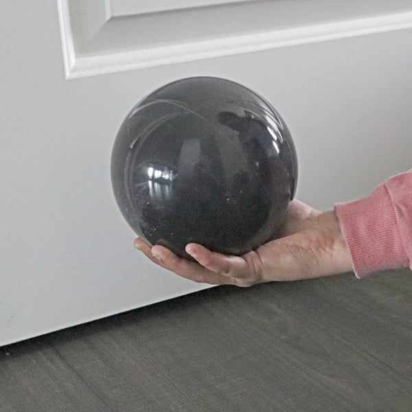 Extra Large Black Onyx Sphere 150mm 5.9 inches, Large Sphere Black Onyx for Home Decor Meditation Healing Ball Home Decor Gifts
