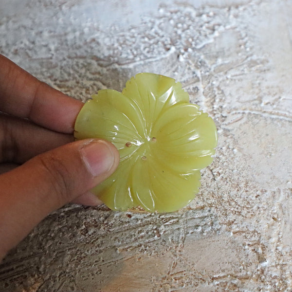 Serpentine Jade Flower 50mm Large