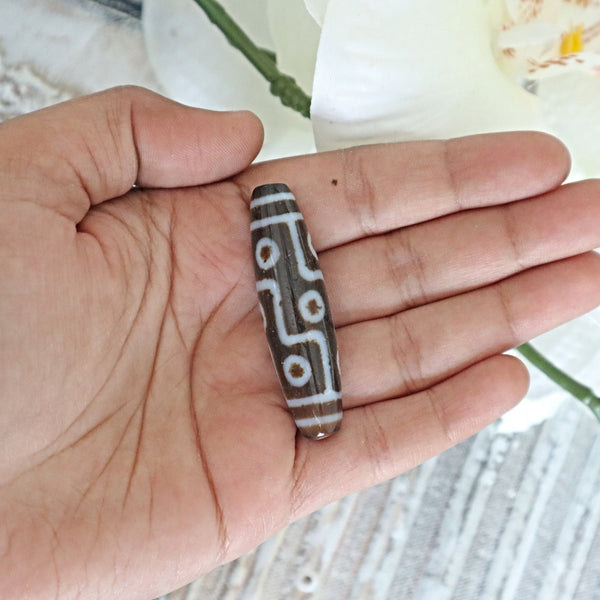 9 Eye Dzi Bead | Tibetan Dzi Bead 9 Eye