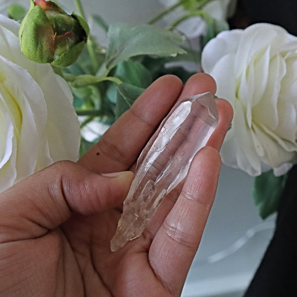 Lemurian Seed Crystal Point with 5 sides Isis Face , Brazil Lemurian, L11