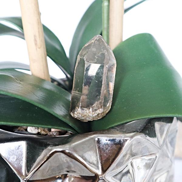 Himalayan Crystal Point 80mm 3.15 inch, Super Clear Gem Grade Optical Quartz Smoky tone Crystal, H5
