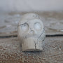 Skull Decor White Howlite Crystal Skull Carving 2.2 inches, Gothic Home Decor, Gemstone Skull Figurine