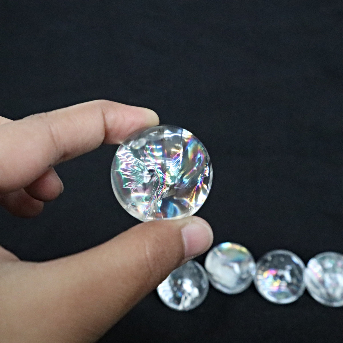 Rainbow Quartz Sphere, Natural Real Rainbow Quartz Crystal, Feng Shui Crystal Decor Gifts