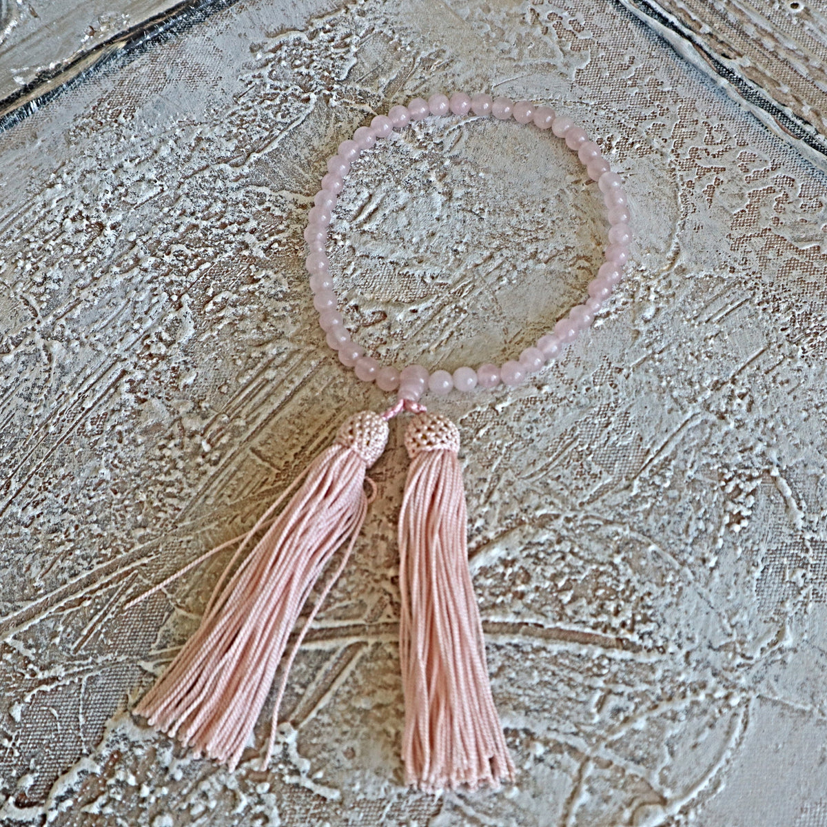Rose Quartz Japanese Nenju Juzu Mala Meditation Gift Rosary