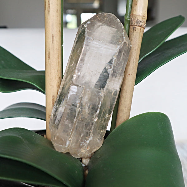 Himalayan Crystal Point 99mm 3.90 inch, Super Clear Gem Grade Optical Quartz Smoky tone Crystal, H6