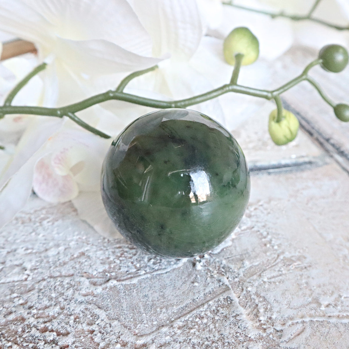 Canadian Nephrite Jade Sphere 2 inches