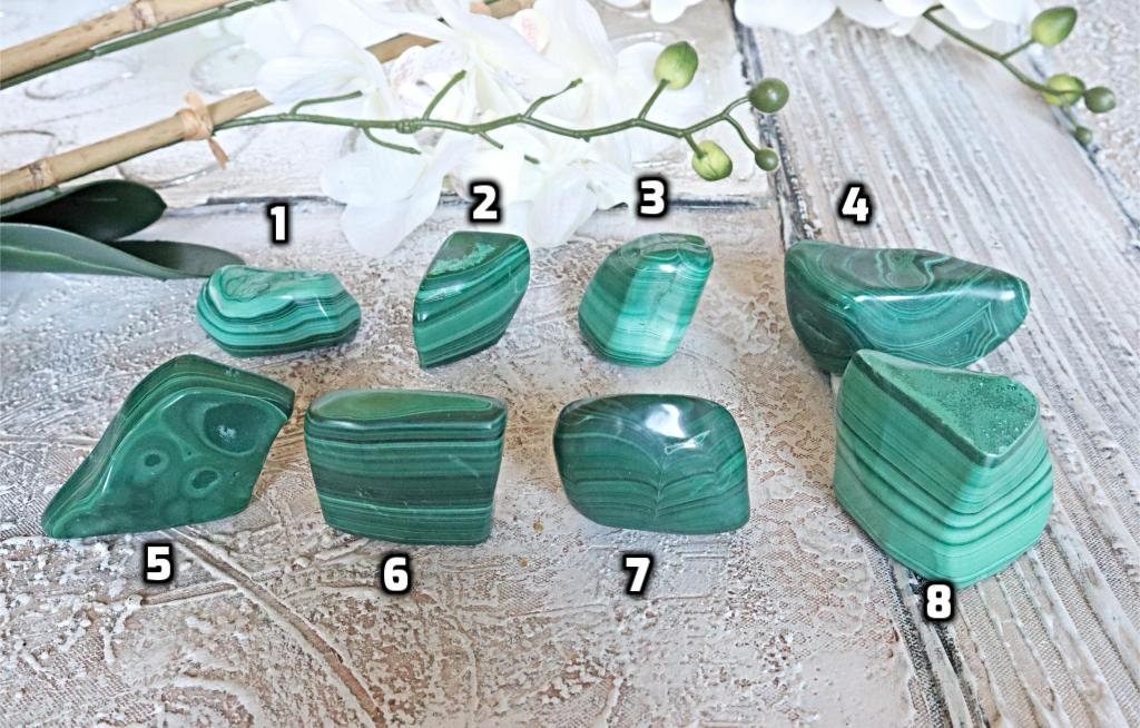 Malachite specimen, Banded Malachite Polished Slab stone, Natural Malachite stones, Malachite pocket stone