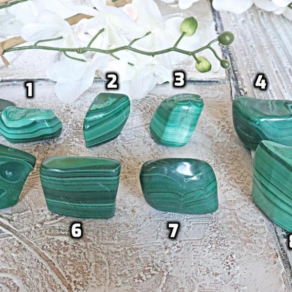 Malachite specimen, Banded Malachite Polished Slab stone, Natural Malachite stones, Malachite pocket stone