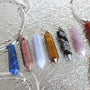 5 Crystals Double Pointed lapis rhodonite blue lace agate tiger eye snow flake obsidian rose quartz red jasper