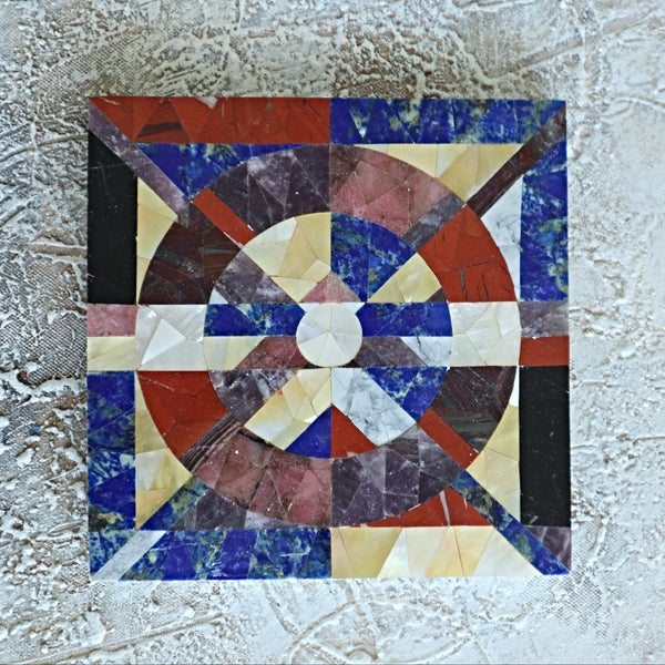 Crystal Wall Art Decor Tiles | Crystal Decor for Home | Gemstone Wall Art Lapis Tile Home Decor | Gemstone mosaic Tile in natural stones