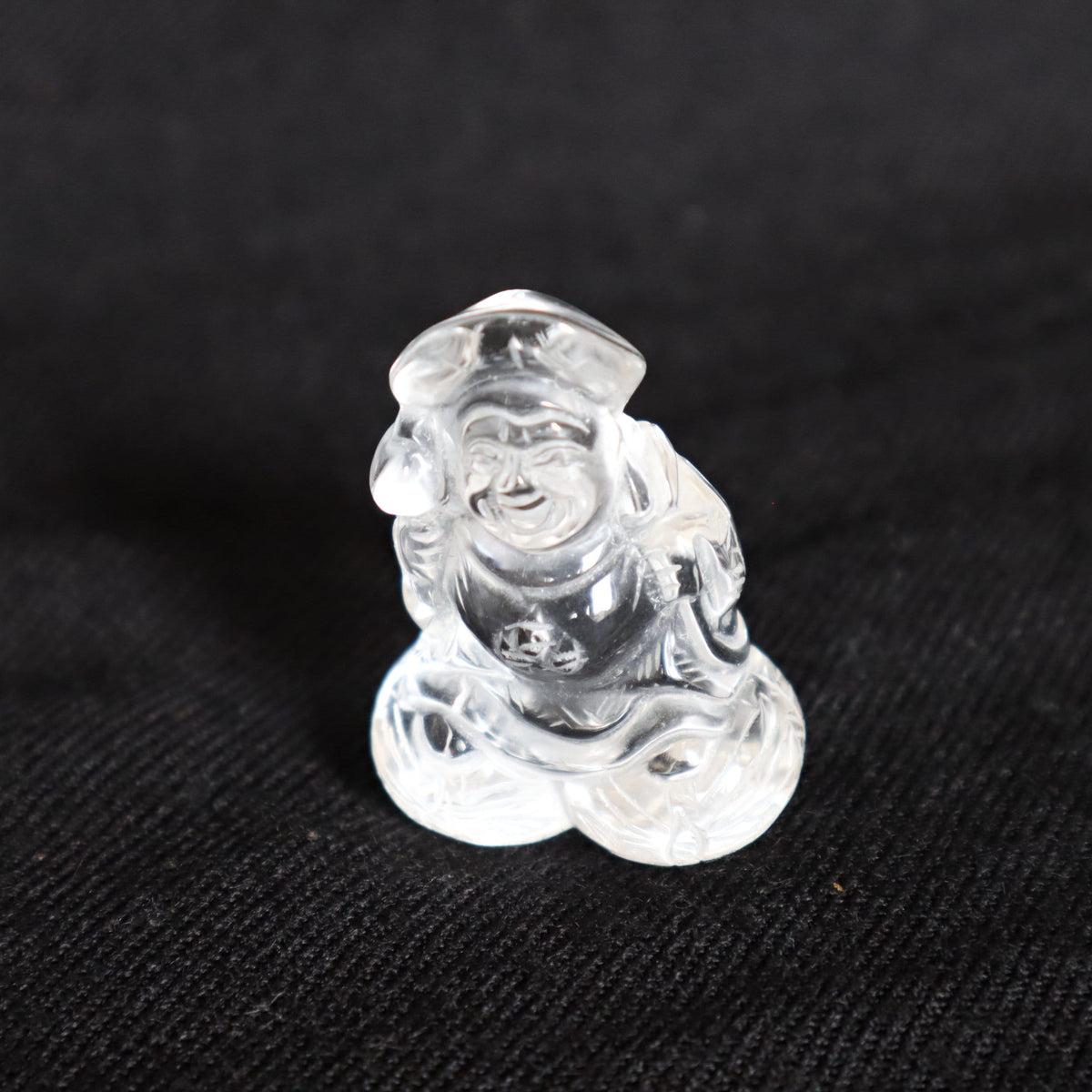 Daikokuten, Natural Quartz Daikokuten Japanese Carving Gift