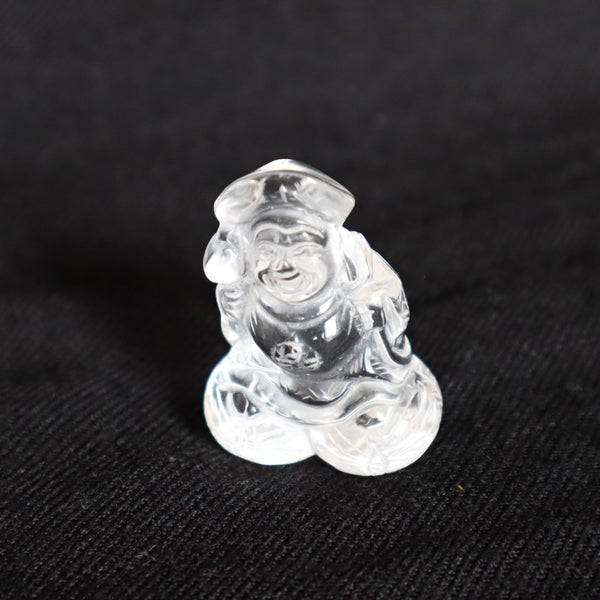 Daikokuten, Natural Quartz Daikokuten Japanese Carving Gift