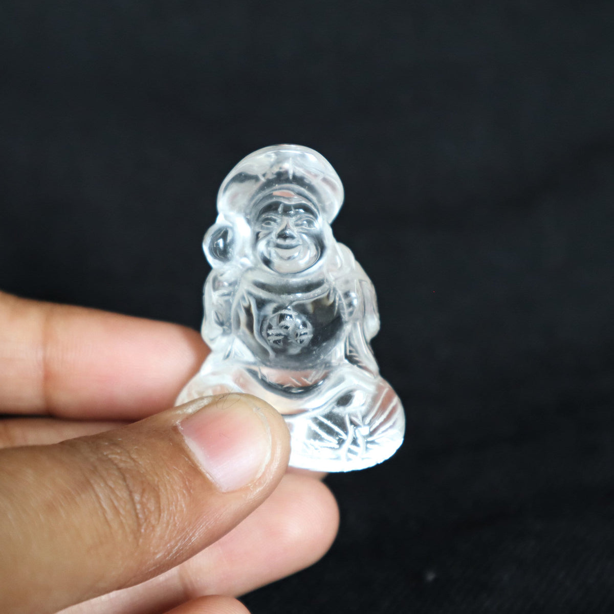 Daikokuten, Natural Quartz Daikokuten Japanese Carving Gift