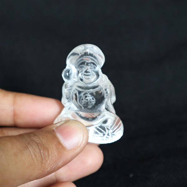 Daikokuten, Natural Quartz Daikokuten Japanese Carving Gift