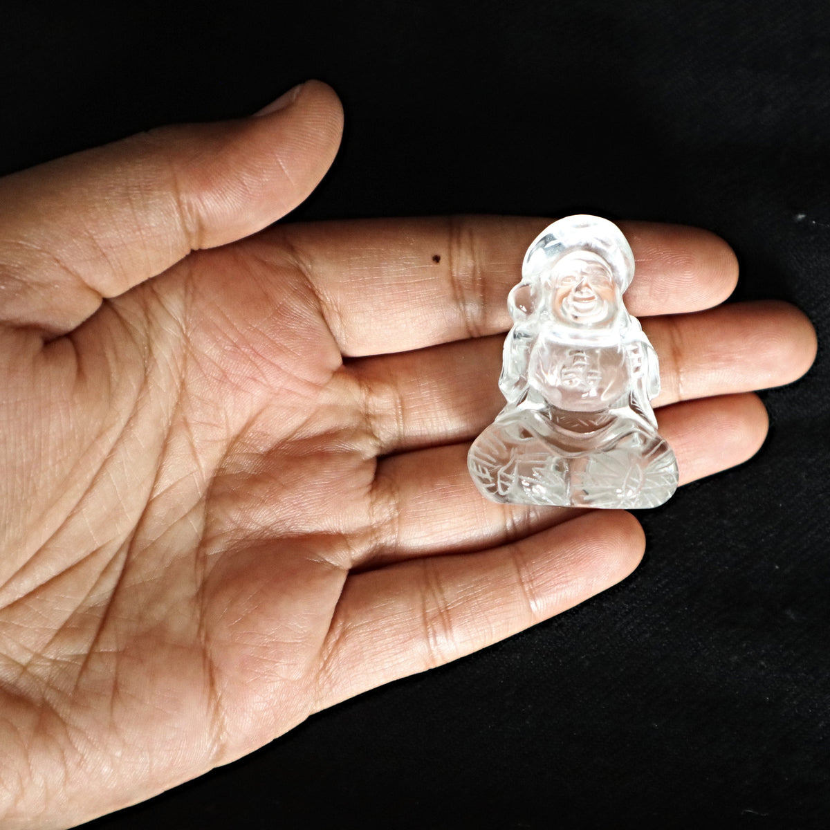 Daikokuten, Natural Quartz Daikokuten Japanese Carving Gift