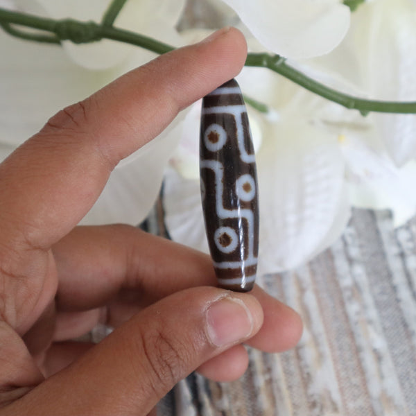 9 Eye Dzi Bead | Tibetan Dzi Bead 9 Eye