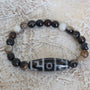 Tibetan Agate 2 Eye Dzi Bead Bracelet