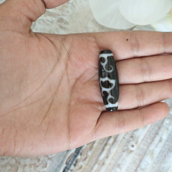 Lotus Dzi Bead Rare | Tibetan Agate Dzi Bead Lotus Flower