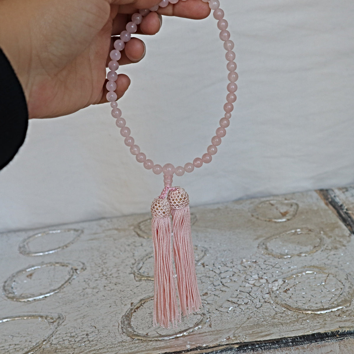 Rose Quartz Japanese Nenju Juzu Mala Meditation Gift Rosary