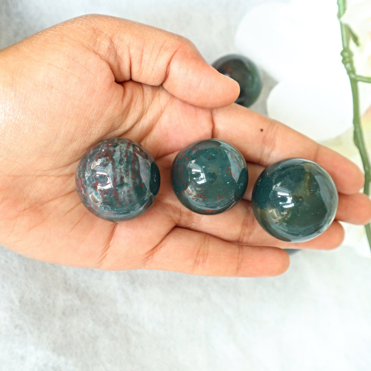Bloodstone Sphere 27mm, Heliotrope Bloodstone Sphere