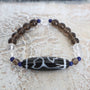Lotus Dzi Bead Bracelet| Tibetan Agate Dzi Bead Bracelet| Bead Bracelet| Amulet of success and luck