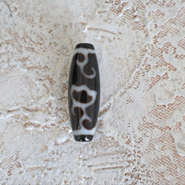 Lotus Dzi Bead Rare | Tibetan Agate Dzi Bead Lotus Flower