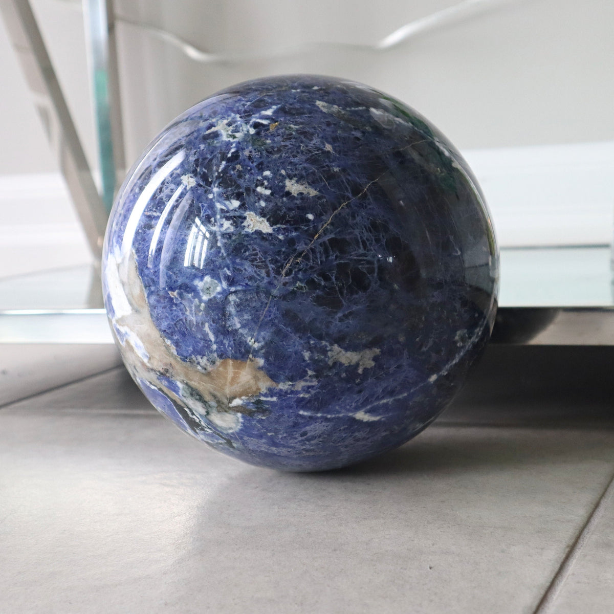 Xtra Large Sodalite Sphere 15.4 pound 7 inches diameter