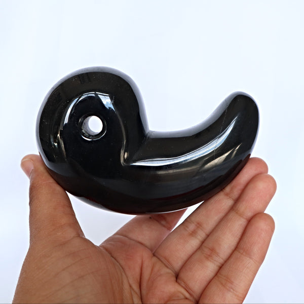 Large Black Onyx Magatama for Room Decor