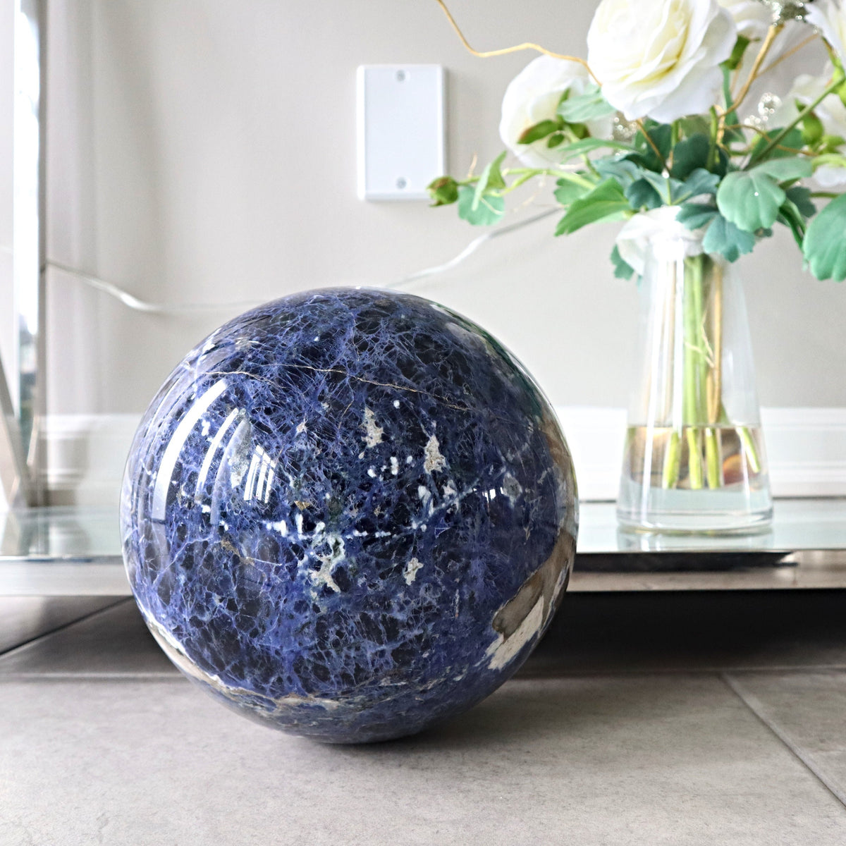 Xtra Large Sodalite Sphere 15.4 pound 7 inches diameter