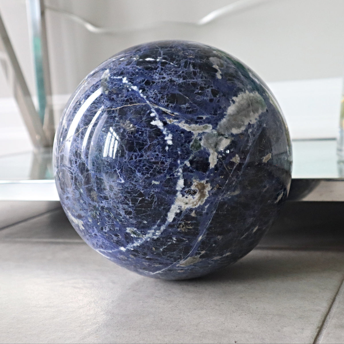 Xtra Large Sodalite Sphere 15.4 pound 7 inches diameter